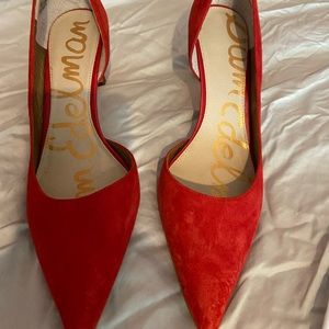 Red Suede Sam Edelman pumps - size 10
